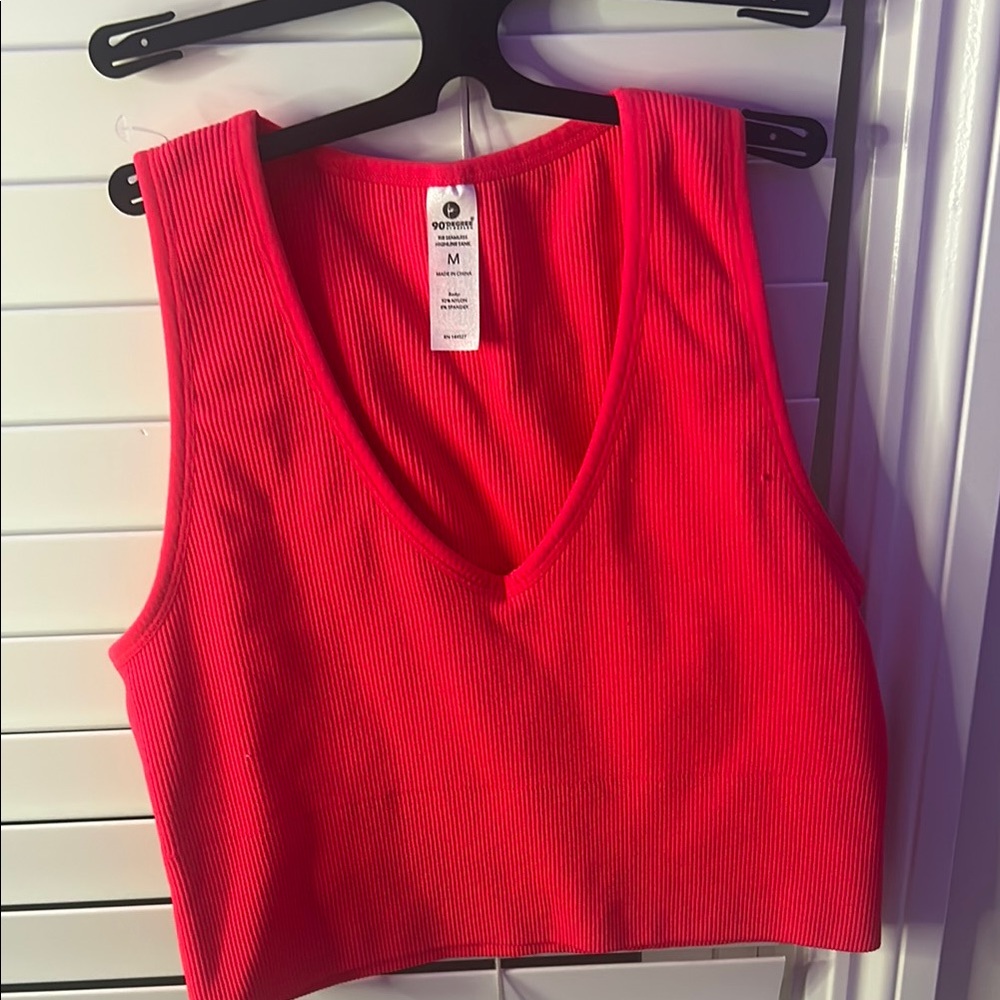 Forever 21 Neon Pink Ribbed Tank Top
